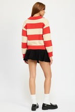 Load image into Gallery viewer, STRIPED COLLARED SWEATER TOP