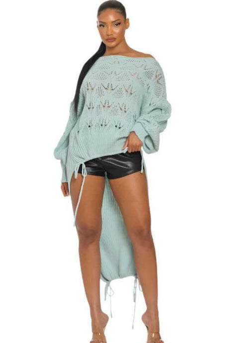 Oversized Knit Asymmetrical Sweater