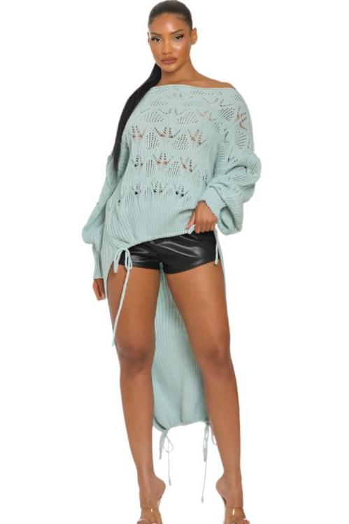 Oversized Knit Asymmetrical Sweater