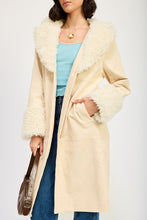 Load image into Gallery viewer, FAUX FUR MID TRENCH COAT