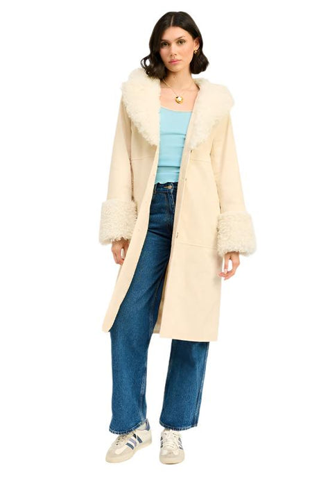 FAUX FUR MID TRENCH COAT