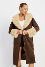 Load image into Gallery viewer, FAUX FUR MID TRENCH COAT