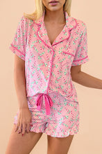 Load image into Gallery viewer, Christmas Candy Cane Print Knotted Pajama Set