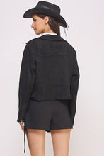 Load image into Gallery viewer, PLUS BELTED LONG SLEEVE ZIPPERED SUEDE MOTO JACKET