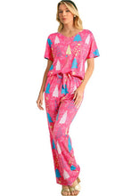 Load image into Gallery viewer, Christmas Tree Print Tee and Pants Lounge Set