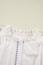 Load image into Gallery viewer, Women Floral Embroidered Bracelet Sleeve Shirt