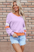 Load image into Gallery viewer, Women Knit Drop Shoulder V Neck Sweatshirt