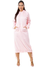Load image into Gallery viewer, WOMEN FASHION LONG MAXI HOODIE DRESS