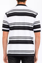 Load image into Gallery viewer, Old School Striped Pique Polo Shirt
