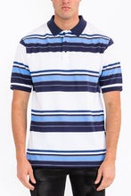 Load image into Gallery viewer, Old School Striped Pique Polo Shirt