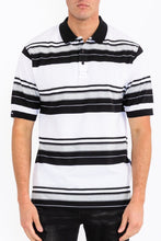 Load image into Gallery viewer, Old School Striped Pique Polo Shirt