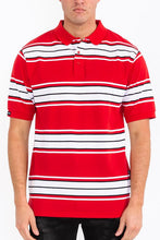 Load image into Gallery viewer, Old School Striped Pique Polo Shirt