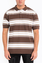Load image into Gallery viewer, Old School Striped Pique Polo Shirt