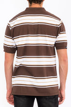 Load image into Gallery viewer, Old School Striped Pique Polo Shirt