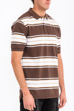 Load image into Gallery viewer, Old School Striped Pique Polo Shirt