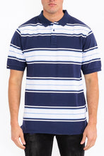 Load image into Gallery viewer, Old School Striped Pique Polo Shirt