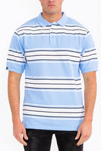 Load image into Gallery viewer, Old School Striped Pique Polo Shirt