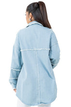 Load image into Gallery viewer, WOMEN FASHION OVERSIZE DENIM SHIRT