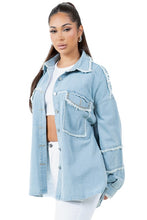 Load image into Gallery viewer, WOMEN FASHION OVERSIZE DENIM SHIRT