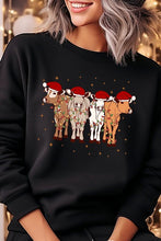 Load image into Gallery viewer, Christmas Cows Graphic Fleece Sweatshirts
