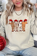 Load image into Gallery viewer, Christmas Cows Graphic Fleece Sweatshirts