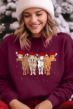 Load image into Gallery viewer, Christmas Cows Graphic Fleece Sweatshirts