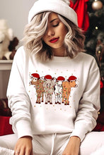 Load image into Gallery viewer, Christmas Cows Graphic Fleece Sweatshirts