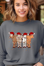 Load image into Gallery viewer, Christmas Cows Graphic Fleece Sweatshirts