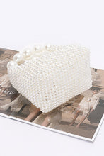 Load image into Gallery viewer, Weaved Pearl Top Handle Mini Clutch