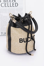 Load image into Gallery viewer, Top Handle Faux Straw Bucket Bag