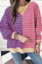 Load image into Gallery viewer, Colorblock Drop Shoulder Oversize Sweatshirt