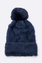 Load image into Gallery viewer, Mohair Faux Fur Pom Soft Beanie