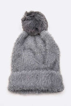 Load image into Gallery viewer, Mohair Faux Fur Pom Soft Beanie