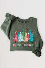 Load image into Gallery viewer, Colorful Christmas Trees Graphic Fleece Sweatshirt