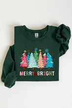 Load image into Gallery viewer, Colorful Christmas Trees Graphic Fleece Sweatshirt