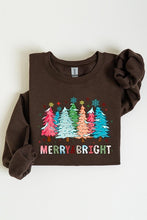 Load image into Gallery viewer, Colorful Christmas Trees Graphic Fleece Sweatshirt