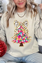 Load image into Gallery viewer, Faux Glitter Colorful Christmas Tree Sweatshirts