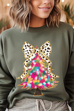 Load image into Gallery viewer, Faux Glitter Colorful Christmas Tree Sweatshirts