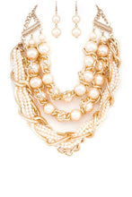 Load image into Gallery viewer, Mix Pearls Layer Statement Necklace Set