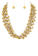 Load image into Gallery viewer, Crystal Fringe Lacing Statement Necklace Set