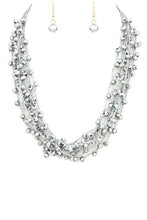 Load image into Gallery viewer, Crystal Fringe Lacing Statement Necklace Set
