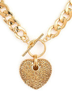 Load image into Gallery viewer, Pave Crystals Heart Pendant Necklace Set