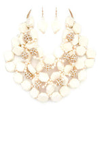 Load image into Gallery viewer, Resin Flower Statement Layer Necklace Set
