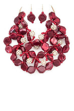 Load image into Gallery viewer, Resin Flower Statement Layer Necklace Set