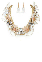 Load image into Gallery viewer, Iconic Resin Flower Statement Crystal Necklace Set
