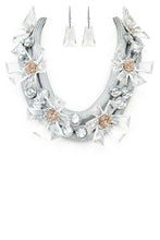 Load image into Gallery viewer, Iconic Resin Flower Statement Crystal Necklace Set