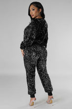 Load image into Gallery viewer, WOMEN FASHION SEQUIN TWO PIECE PANT SET