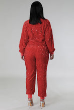 Load image into Gallery viewer, WOMEN FASHION SEQUIN TWO PIECE PANT SET