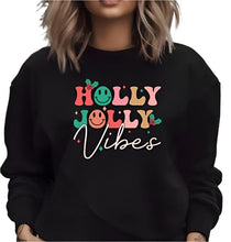 Load image into Gallery viewer, Holly Jolly Vibes Cozy Crewneck Sweatshirt