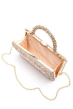 Load image into Gallery viewer, Pearl Studs Rhinestone Handle Flower Box Clutch